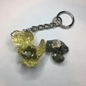 Iron Pyrite Dino Keychain